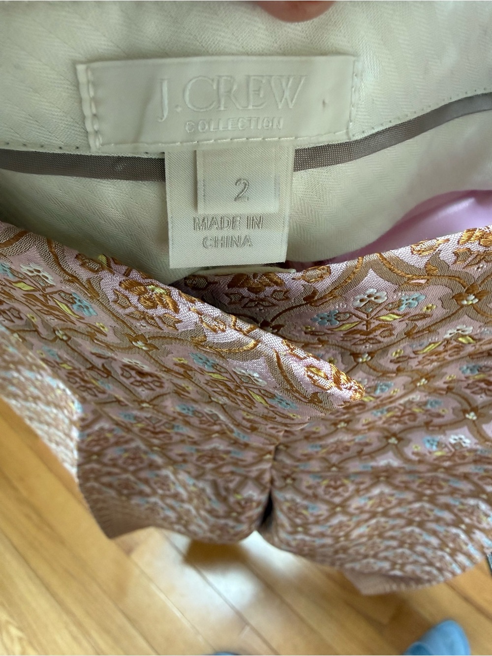 J. Crew Pink Brocade Pants - Size 2